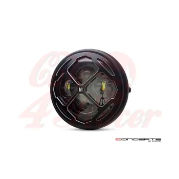 cafe 4 racer - 7" LED matně černý Rukis mřížka - MAX-INC  Světla LED 