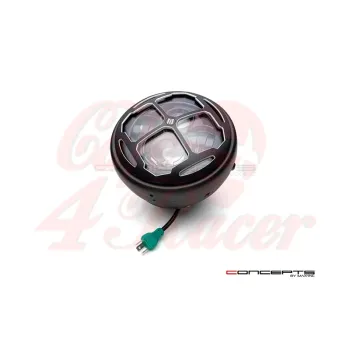 cafe 4 racer - 7" LED matně černý Rukis mřížka - MAX-INC  Světla LED 