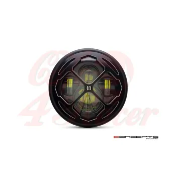 cafe 4 racer - 7" LED matně černý Rukis mřížka - MAX-INC  Světla LED 