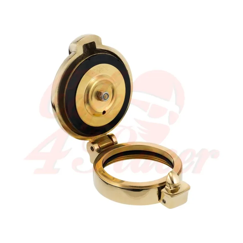 cafe 4 racer - Monza Flip Up Gas Tank Cap 2.5"/62mm - Solid Brass - Motone Fuel Caps 