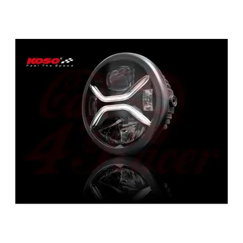 cafe 4 racer - KOSO LED headlight Zenith with parking light, black - Koso Headlights side mount 4054783254392
