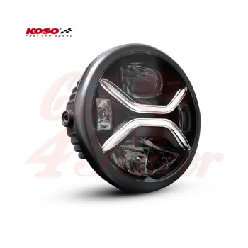 cafe 4 racer - KOSO LED headlight Zenith with parking light, black - Koso Headlights side mount 4054783254392