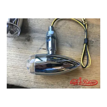 cafe 4 racer - HIGHSIDER Indicator MICRO-BULLET čiena/chromová - Highsider Štandardné smerovky 4054783024407
