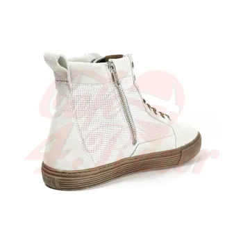 cafe 4 racer - John Doe motocyklové tenisky Neo white/ brown CE appr. - JOHN DOE Boty 