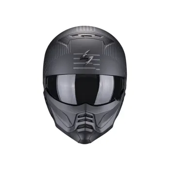 cafe 4 racer - Scorpion Exo-combat II helmet matt black/silver - Scorpion  SCORPION 
