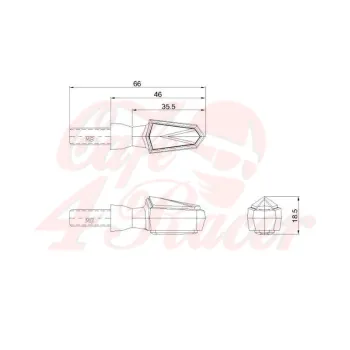 cafe 4 racer - SMD turn signal RL combination "PIKE" - HS MOTO Germany 2in1 and 3in1 4251926905368