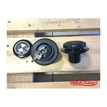 cafe 4 racer - BMW R45 - R100 series Fuel Tank Gas Cap Black with Withe Logo and lock - Cafe4Racer Fuel Tanks and Caps 