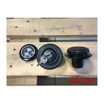 cafe 4 racer - BMW R45 - R100 series Fuel Tank Gas Cap Black with Withe Logo and lock - Cafe4Racer Fuel Tanks and Caps 