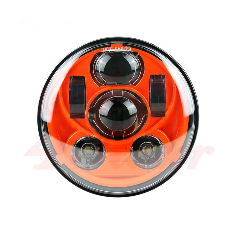 5-3/4 Harley Headlight 5.75" Led Headlamps insert orange