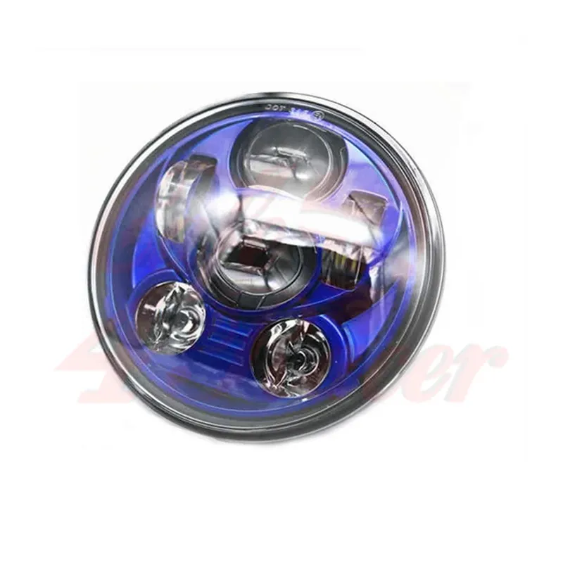 cafe 4 racer - 5-3/4 Harley Headlight 5.75" Led Headlamps insert blue - Cafe4Racer LED Headlight & inserts 
