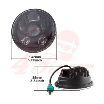 cafe 4 racer - 5-3/4 Harley Headlight 5.75" Led Headlamps insert white - Cafe4Racer LED Headlight & inserts 