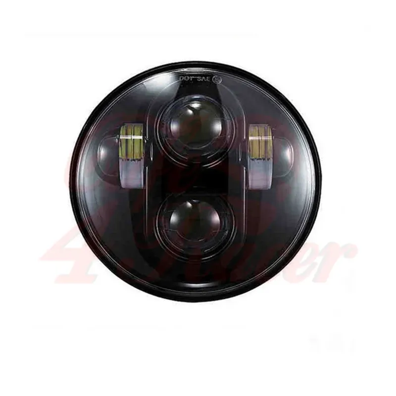 cafe 4 racer - 5-3/4 Harley Headlight 5.75" Led Headlamps insert black - Cafe4Racer LED Headlight & inserts 