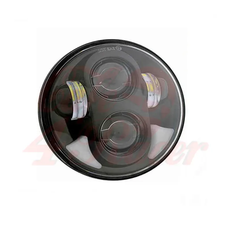 cafe 4 racer - 5-3/4 Harley Headlight 5.75" Led Headlamps insert black - Cafe4Racer LED Headlight & inserts 