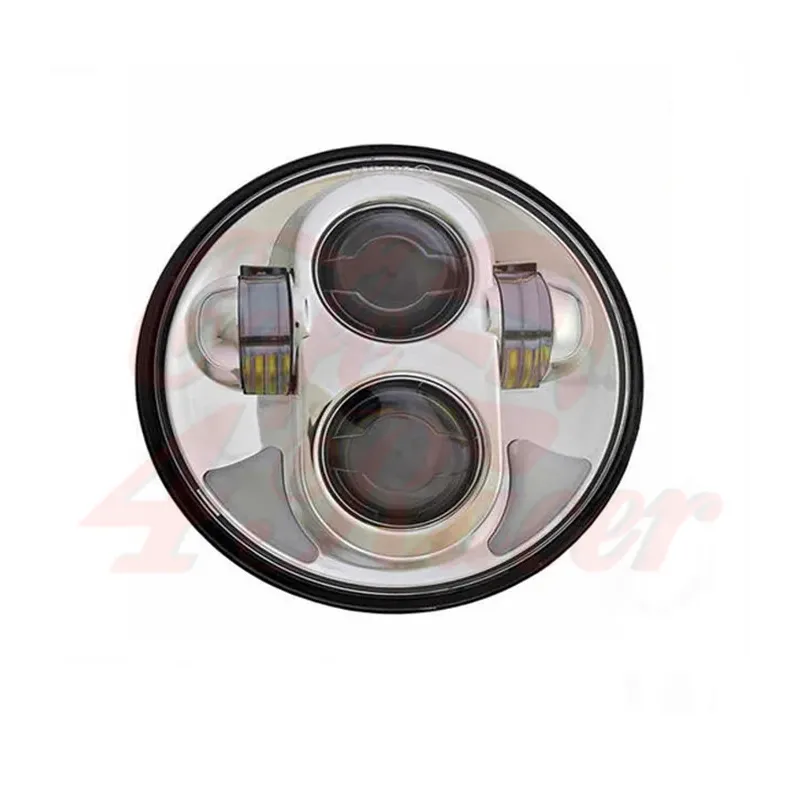 cafe 4 racer - 5-3/4 Harley Headlight 5.75" Led Headlamps insert chrome - Cafe4Racer LED Headlight & inserts 