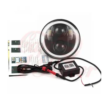 5-3/4 Harley Headlight 5.75" Led Headlamps insert black RGB ring