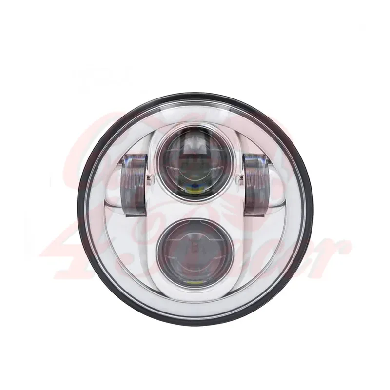 cafe 4 racer - 5-3/4 5,75" Harley Hlavní LED světelná vložka chromovaný RGB kroužek - Cafe4Racer Světla LED 