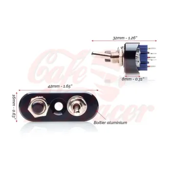 cafe 4 racer - Blok 2 Old School Switchs Aluminium Universal Black - MAX-INC  Universal 