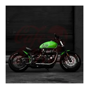 cafe 4 racer - Triumph  Bobber/Speedmaster  MAYHEM SHORTYS Slash-Cut Exhaust Pipes  - Brushed - Motone Triumph Bonneville 