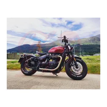 cafe 4 racer - Triumph  Bobber/Speedmaster  MAYHEM SHORTYS Slash-Cut Exhaust Pipes  - Brushed - Motone Triumph Bonneville 