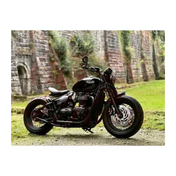 cafe 4 racer - Triumph Bobber/Speedmaster  Bedlam Slash-Cut výfuková trubka - černá   povrchová úprava - Motone Triumph Bonneville 