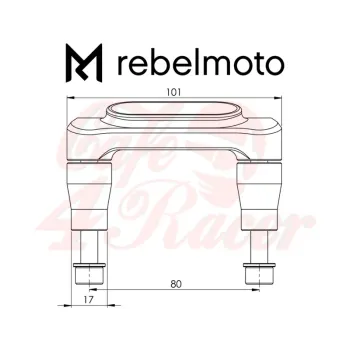 cafe 4 racer - Držák řídítek 22mm pre Motosope Mini - Rebelmoto Svorky & stoupačky na řídítka 