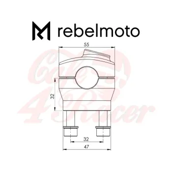 cafe 4 racer - Konzola držiak riadítok  22mm  pre Motoscope Mini - Rebelmoto Svorky & stúpačky na riaditká 