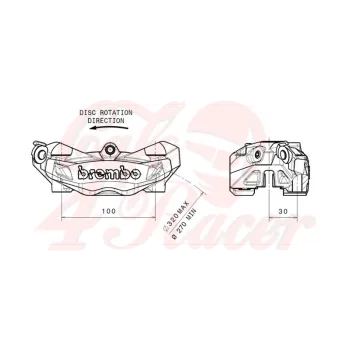 cafe 4 racer - BREMBO M4 Predný ľavý brzdový strmeň titán Ø32mm - Brembo Údržba 