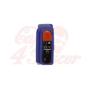 cafe 4 racer - Domino Electric Control  switch ENGINE Start/Stop Blue - Domino & Tommaselli 22mm & 7/8 inch 8033900014466