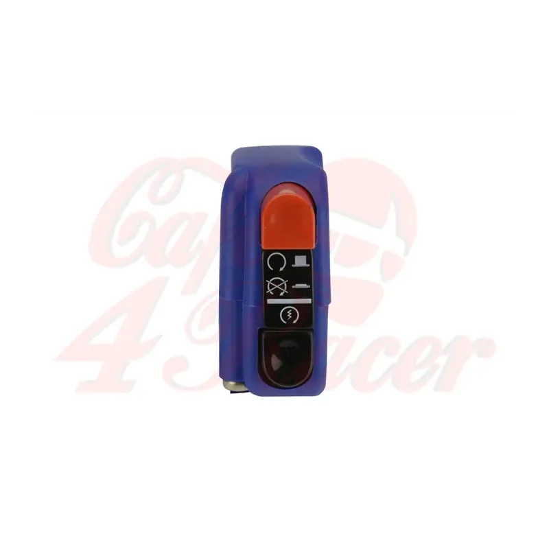 cafe 4 racer - Domino Electric Control  switch ENGINE Start/Stop Blue - Domino & Tommaselli 22mm & 7/8 inch 8033900014466
