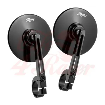 cafe 4 racer - TURISMO Billet Bar End Mirror - TYPE R (100mm) - Bar End - PAIR - Motone Bar end mirrors 