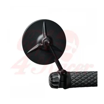 cafe 4 racer - TRILINE Billet Bar End Mirror - TYPE R (100mm) - Bar End - PAIR - Motone Bar end mirrors 