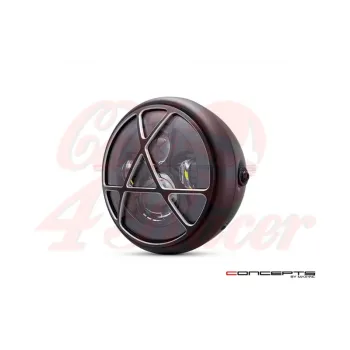 cafe 4 racer - 7,7 "matný čierny LED svetlomet + Anarchy gril - MAX-INC  LED svetlá 
