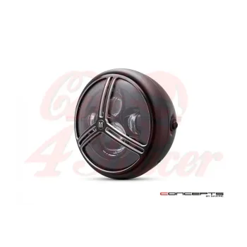 cafe 4 racer - 7.7" Matte Black LED Headlight + TRI-Pro Grill Cover - MAX-INC  LED Headlight & inserts 