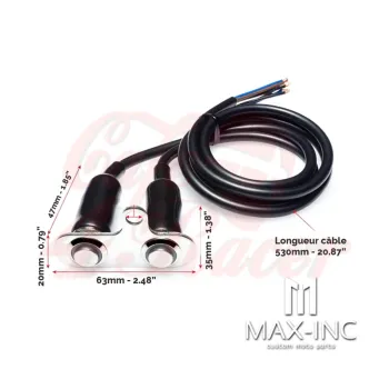cafe 4 racer -  ON / OFF tlačítkový vypínač LED modrá  - MAX-INC  Univerzálne 