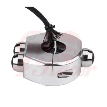 cafe 4 racer - 3 button Switch, CNC Aluminum  22mm 7/8" Handle Bar Chrome - Cafe4Racer 22mm / 7/8 inch 