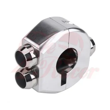 cafe 4 racer - 3 button Switch, CNC Aluminum  22mm 7/8" Handle Bar Chrome - Cafe4Racer 22mm / 7/8 inch 
