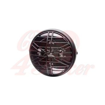 cafe 4 racer - 7.7" Matte Black LED Headlight   Union Jack  Grill Cover - MAX-INC  LED Headlight & inserts 