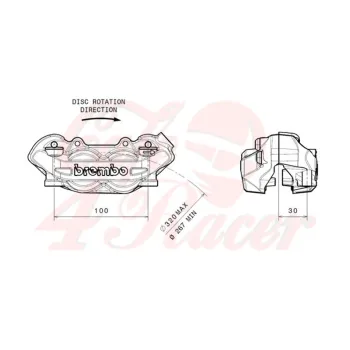 cafe 4 racer - BREMBO P4 Predný ľavý brzdový strmeň titán Ø32mm - Brembo Údržba 
