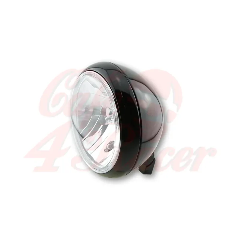 cafe 4 racer - SHIN YO 7 inch YUMA 2 main headlight, shiny black - Shin Yo Headlights bottom mount 4054783254675