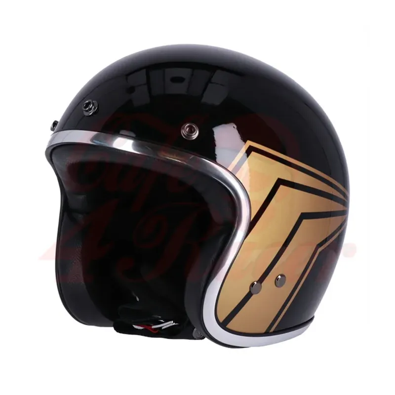 cafe 4 racer - 13 1/2 Skull bucket helmet gloss black - 13 1/2 Company 13 1/2 Skull 