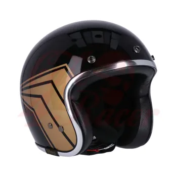 cafe 4 racer - 13 1/2 Skull bucket helmet gloss black - 13 1/2 Company 13 1/2 Skull 