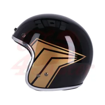cafe 4 racer - 13 1/2 Skull bucket helmet gloss black - 13 1/2 Company 13 1/2 Skull 