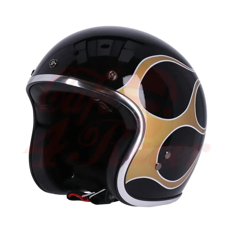 cafe 4 racer - 13 1/2 Skull bucket plamene zlatá - 13 1/2 Company 13 1/2 Skull 