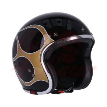 cafe 4 racer - 13 1/2 Skull bucket plamene zlatá - 13 1/2 Company 13 1/2 Skull 