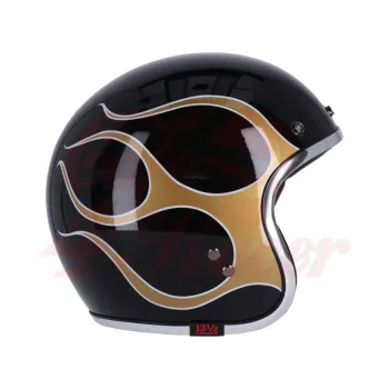 cafe 4 racer - 13 1/2 Skull bucket plamene zlatá - 13 1/2 Company 13 1/2 Skull 