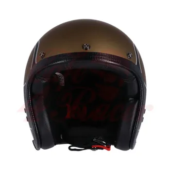 cafe 4 racer - 13 1/2 Skull bucket helmet plamene matná zlatá - 13 1/2 Company 13 1/2 Skull 