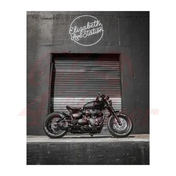 cafe 4 racer - Výfukový systém Triumph Bobber Speedmaster Saturn V černý v2 - Motone Triumph Bonneville 