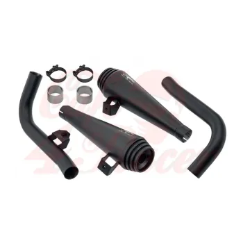 cafe 4 racer - Triumph Bobber Speedmaster Saturn V  Exhaust System  Black v2 - Motone Triumph Bonneville 