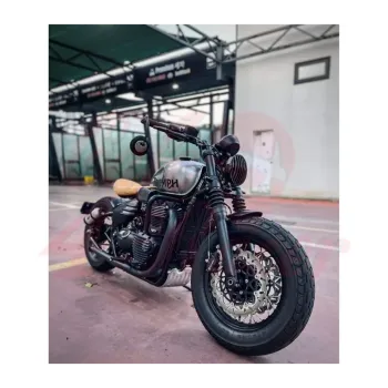 cafe 4 racer -  Defender MKII (Bobber) - Sump Guard - Silver - Motone Triumph Bonneville 