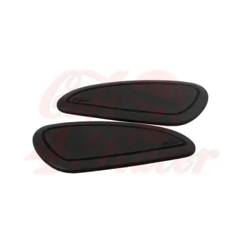 cafe 4 racer - Classic Cafe Racer custom Knee Pads - Black Pinstripe for Triumph Twin - Motone Triumph Bonneville 